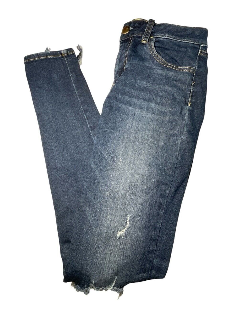 American Eagle Jeggings Womens Size 4 Long Jeans Super Stretch Denim Distressed